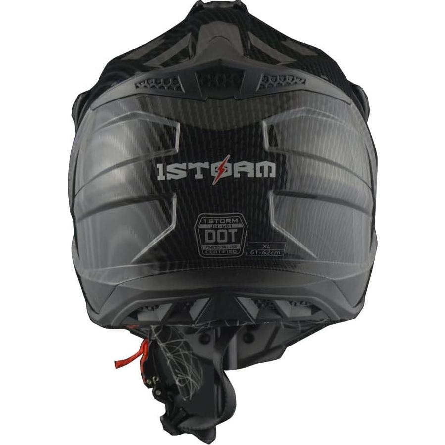 Casco de Motocross 1Storm JH601 Negro Medio + Gafas y Guantes