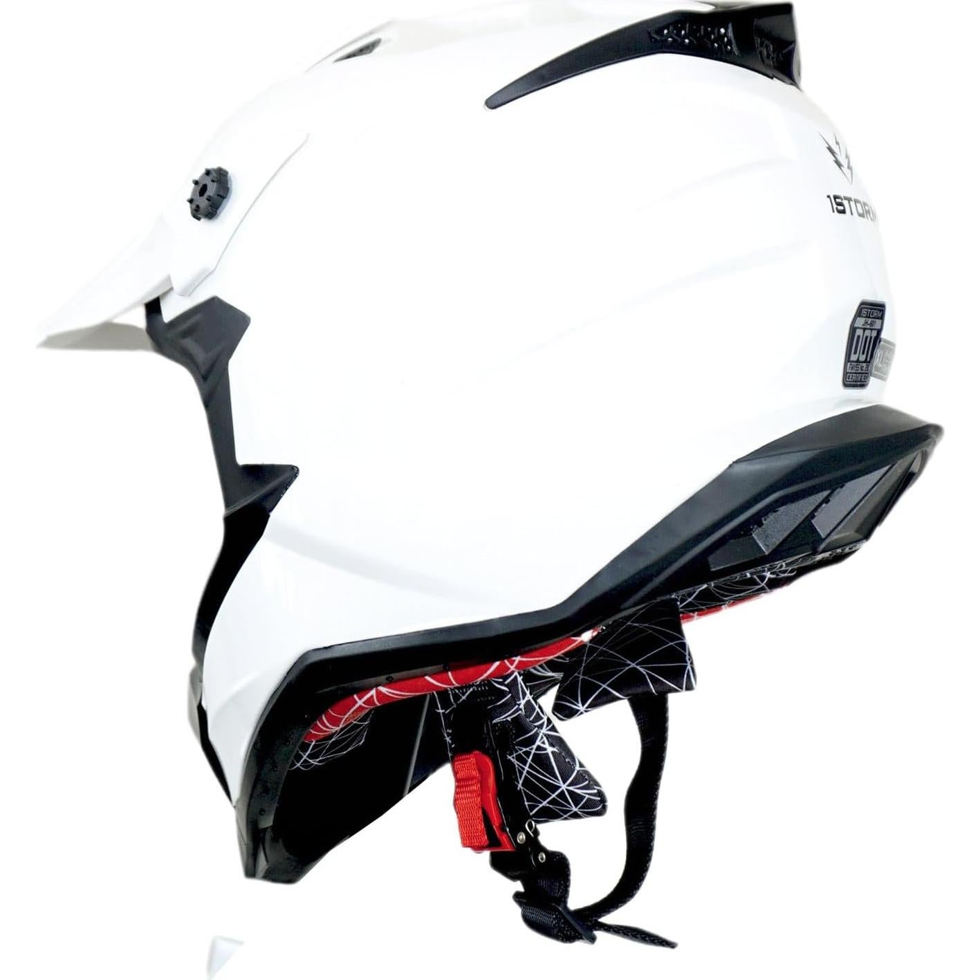 Casco de Motocross 1Storm JH601 Mediano Negro y Accesorios