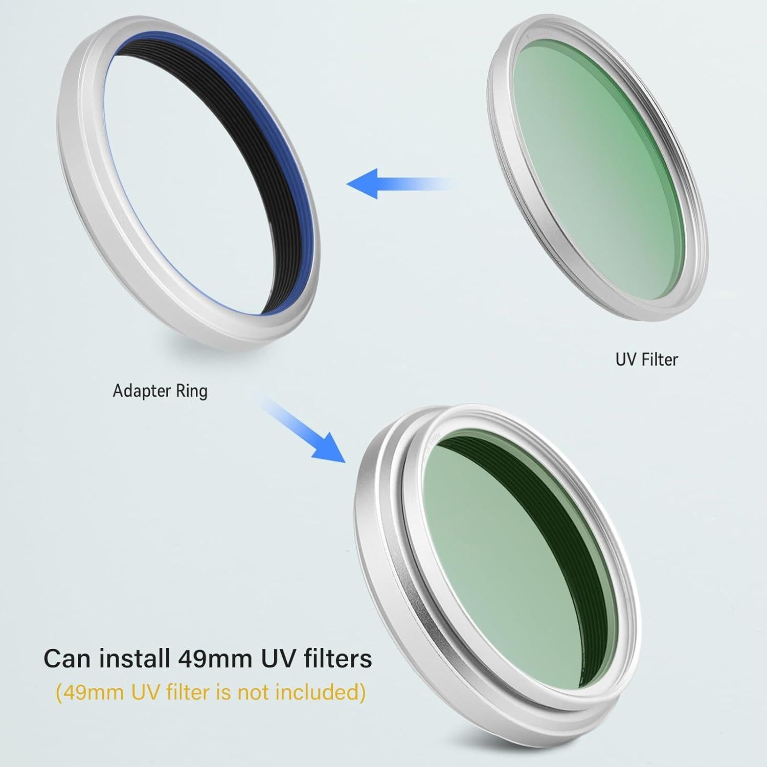 Anillo Adaptador de Filtro 49mm Haoge para Fujifilm X100V/X100VI