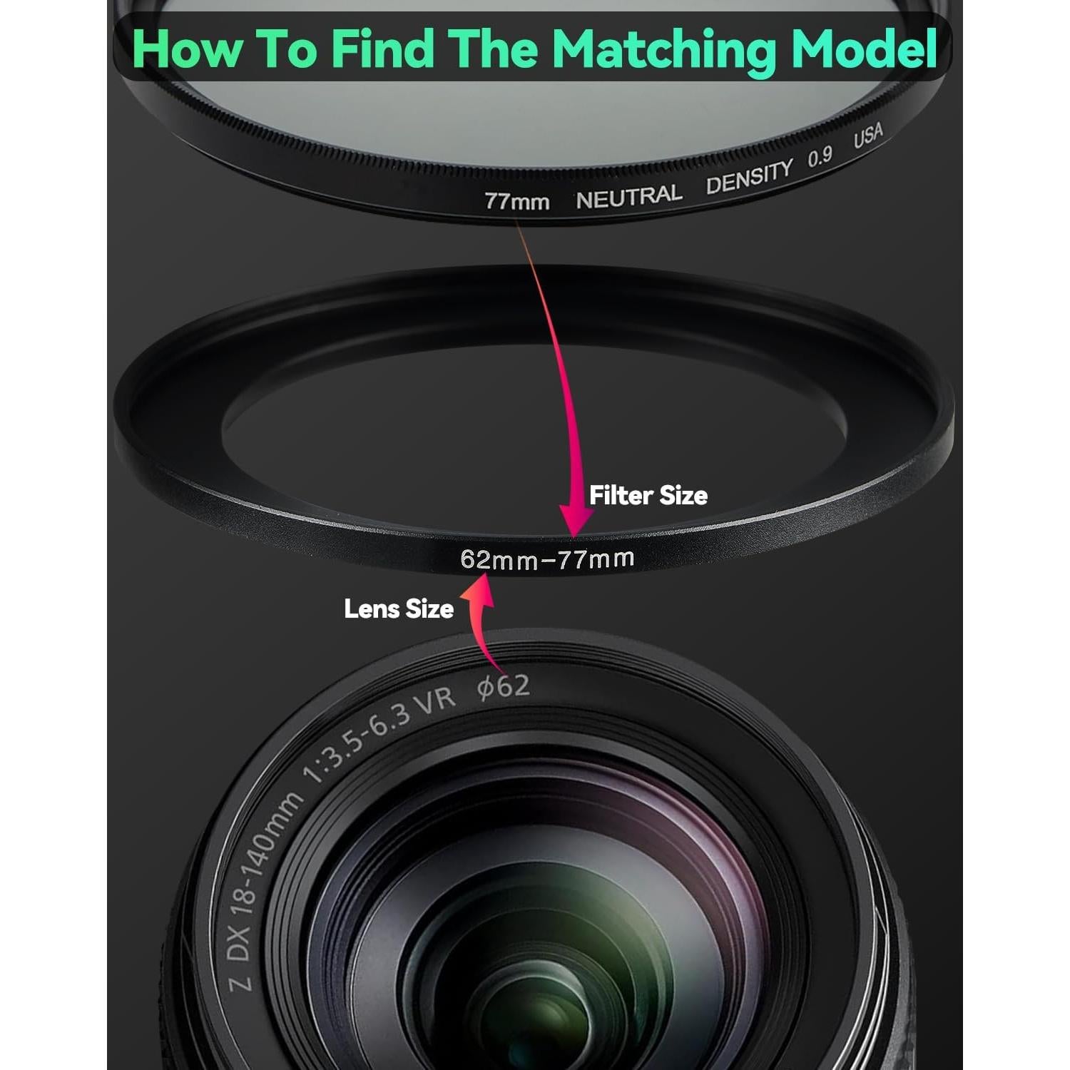 Adaptador de anillo de paso JOYTOLIN 52-58mm para cámaras