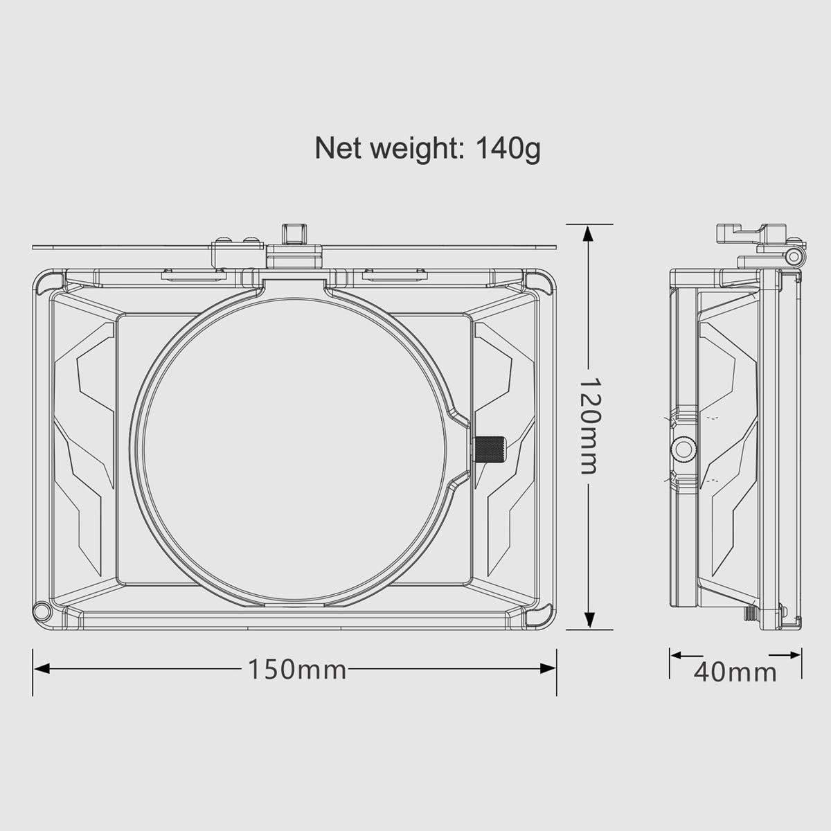 Mini Matte Box Tilta MB-T15 con adaptador de 15mm y filtros