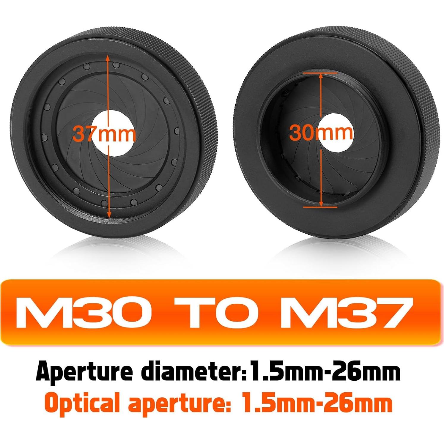 Adaptador de Diafragma Iris Ajustable Folisobo M30 a M37