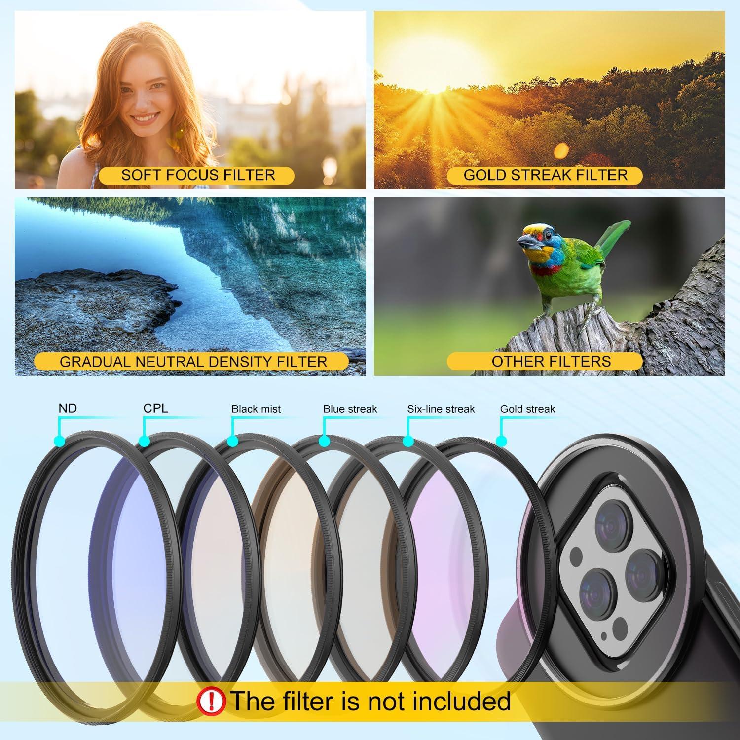 Adaptador de Clip Filtro Magnético 67mm HAFOKO para iPhone