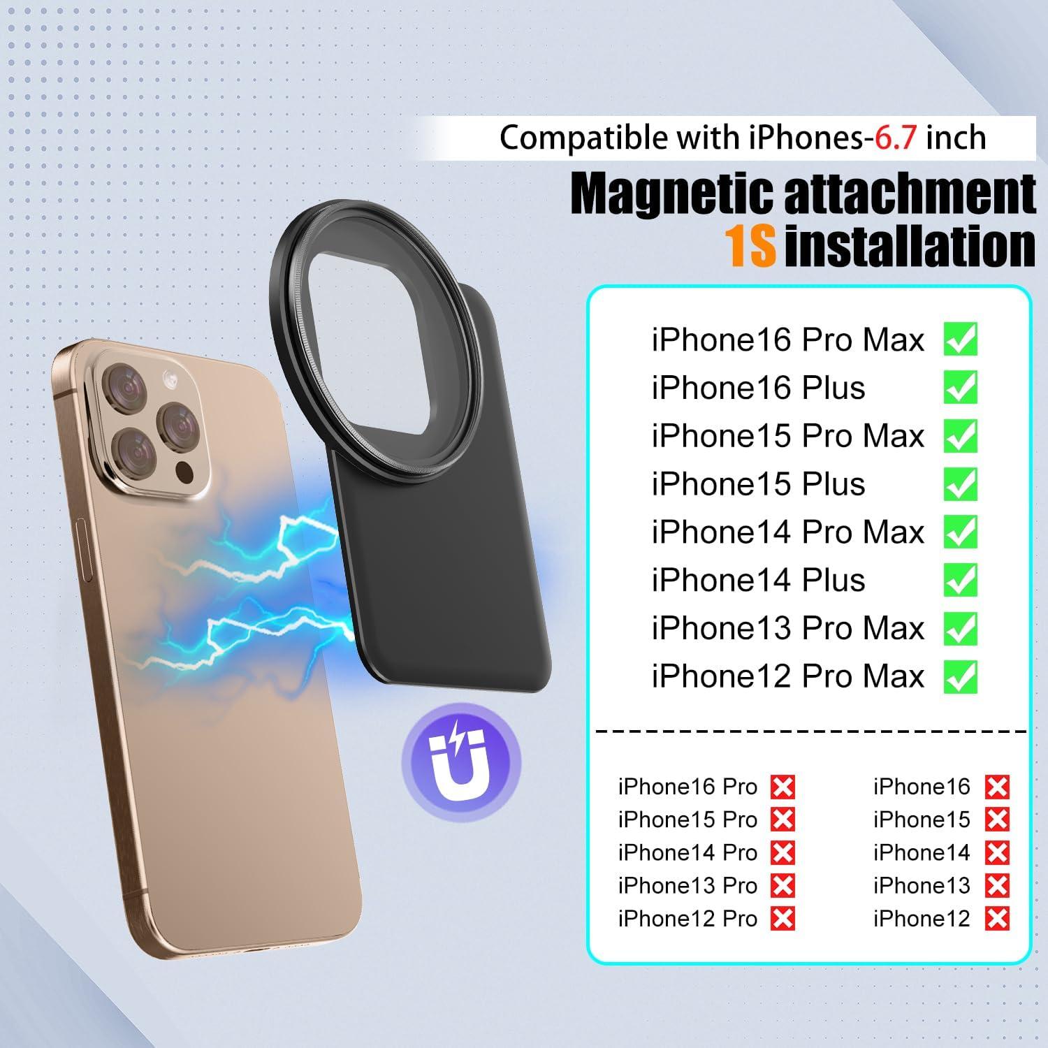 Adaptador de Clip Filtro Magnético 67mm HAFOKO para iPhone