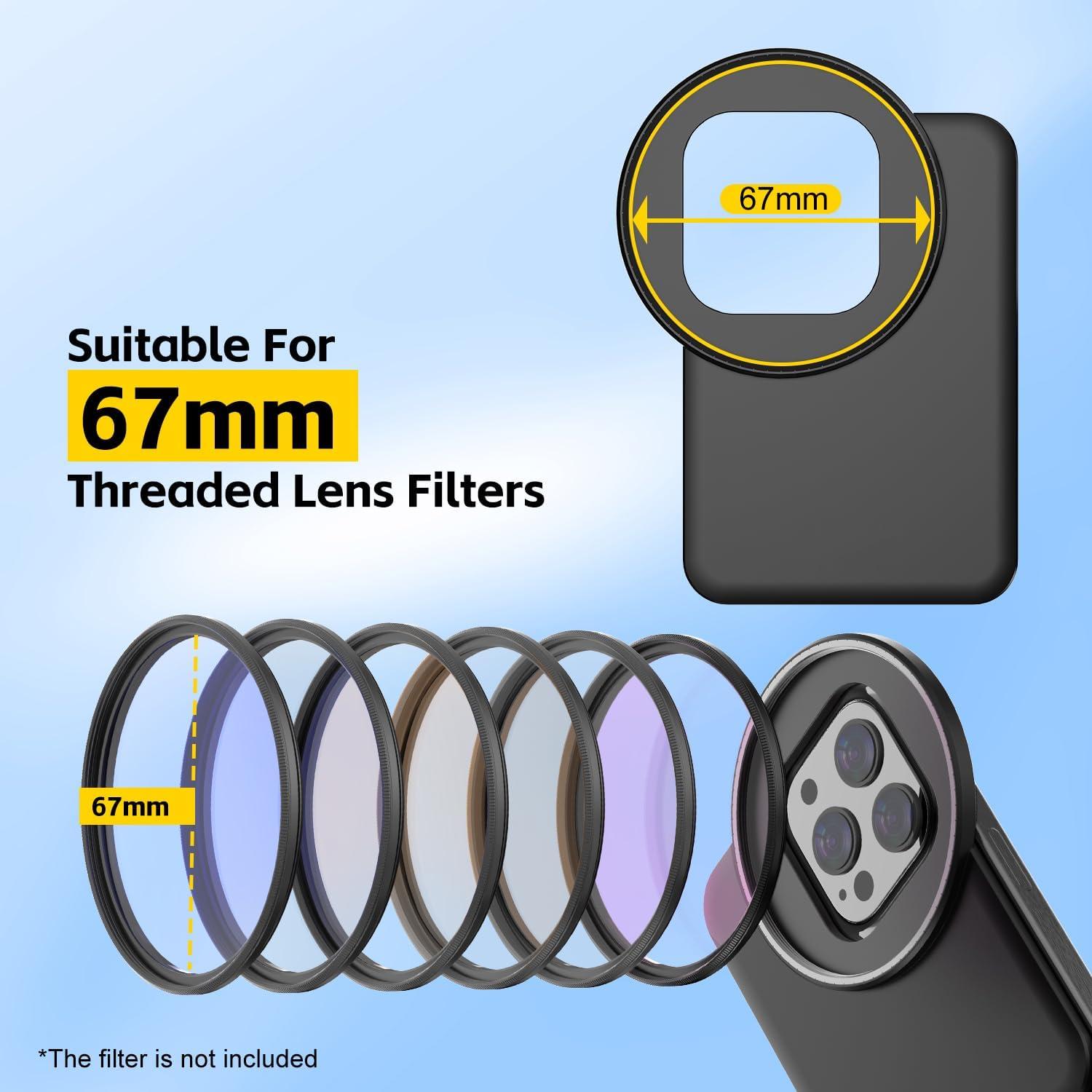 Adaptador de Clip Filtro Magnético 67mm HAFOKO para iPhone