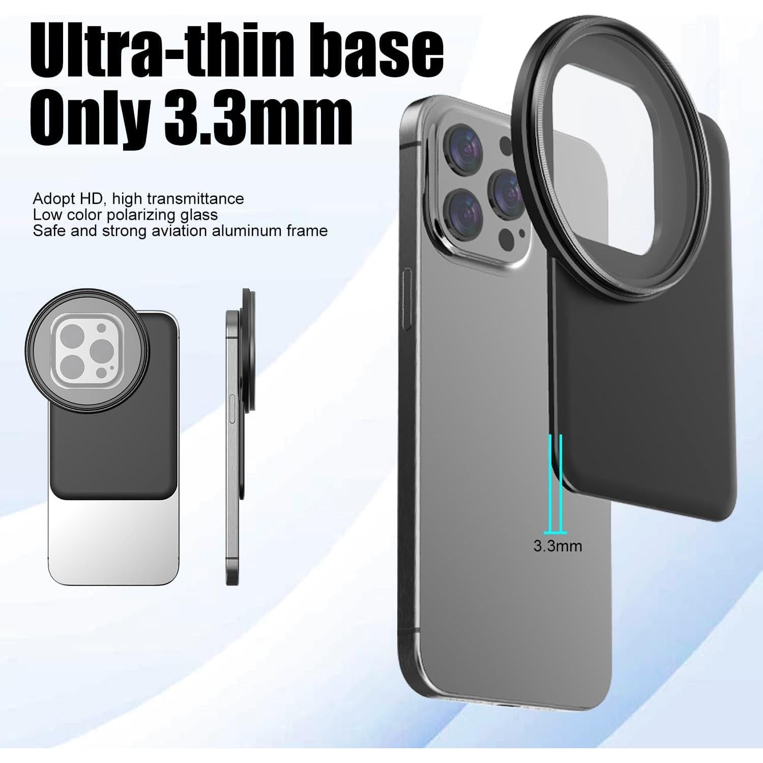 Adaptador de Clip Filtro Magnético 67mm HAFOKO para iPhone