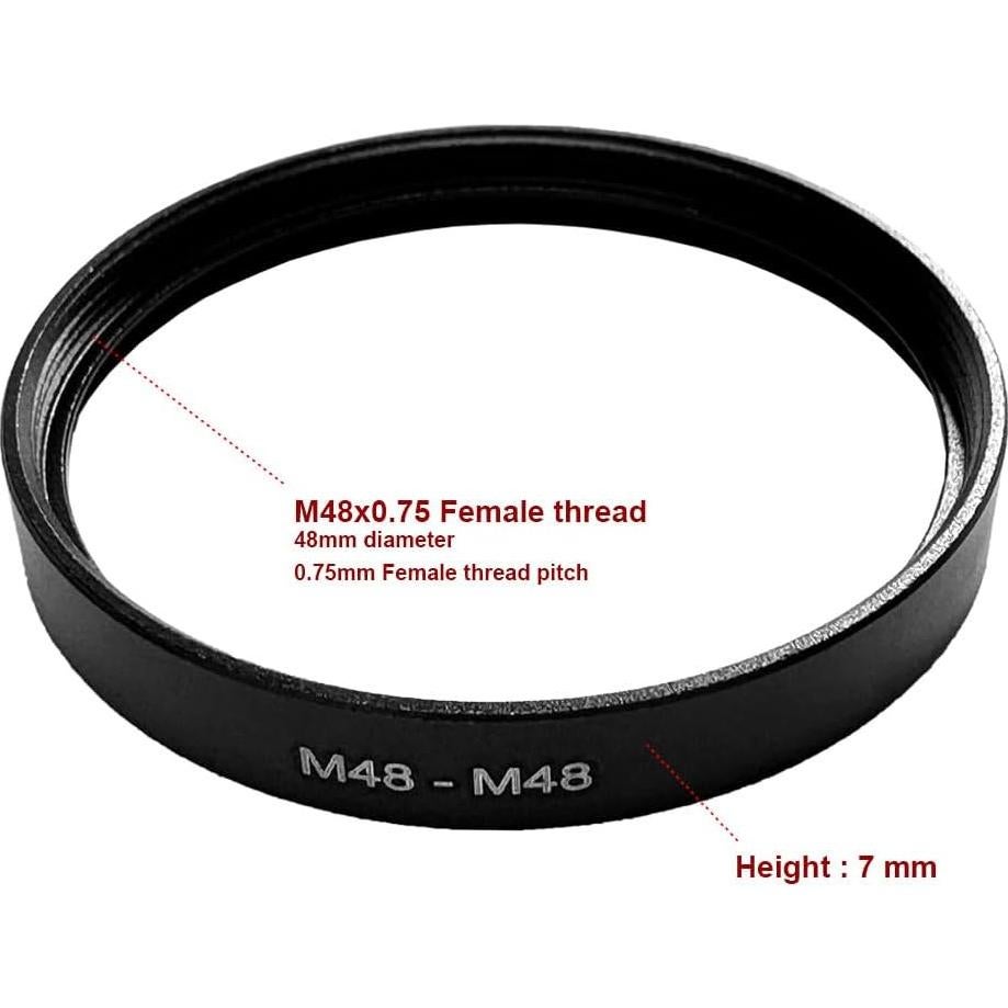 Adaptador de anillo de lente M48 hembra doble 48mm HAPPYTOPSTAR