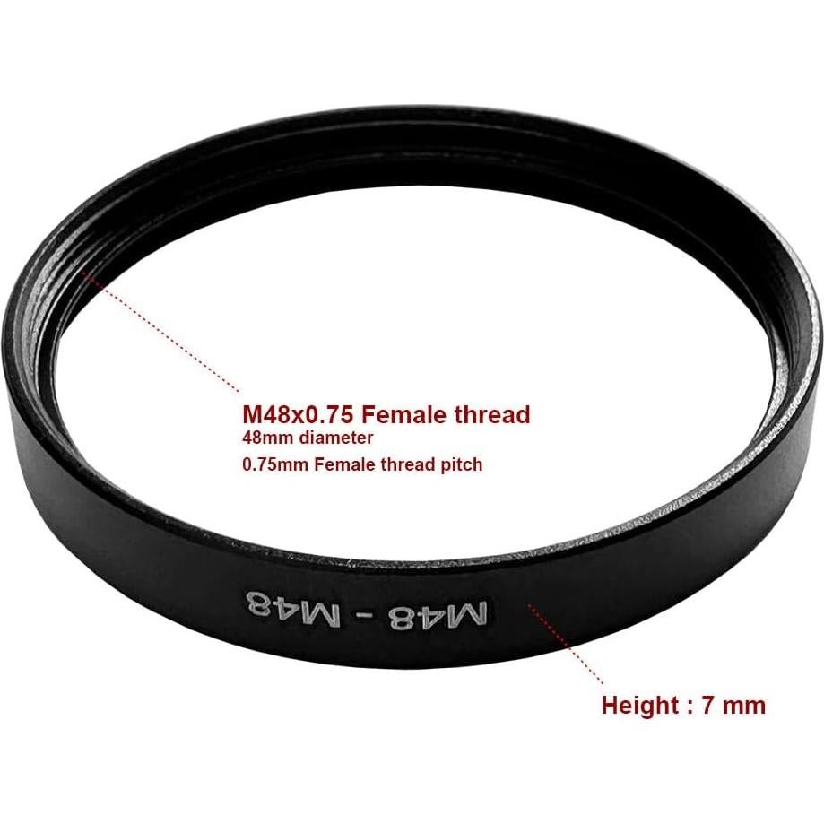 Adaptador de anillo de lente M48 hembra doble 48mm HAPPYTOPSTAR
