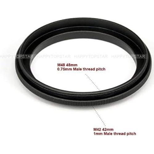 Adaptador de anillo M42 a M48 macho de aluminio para filtros