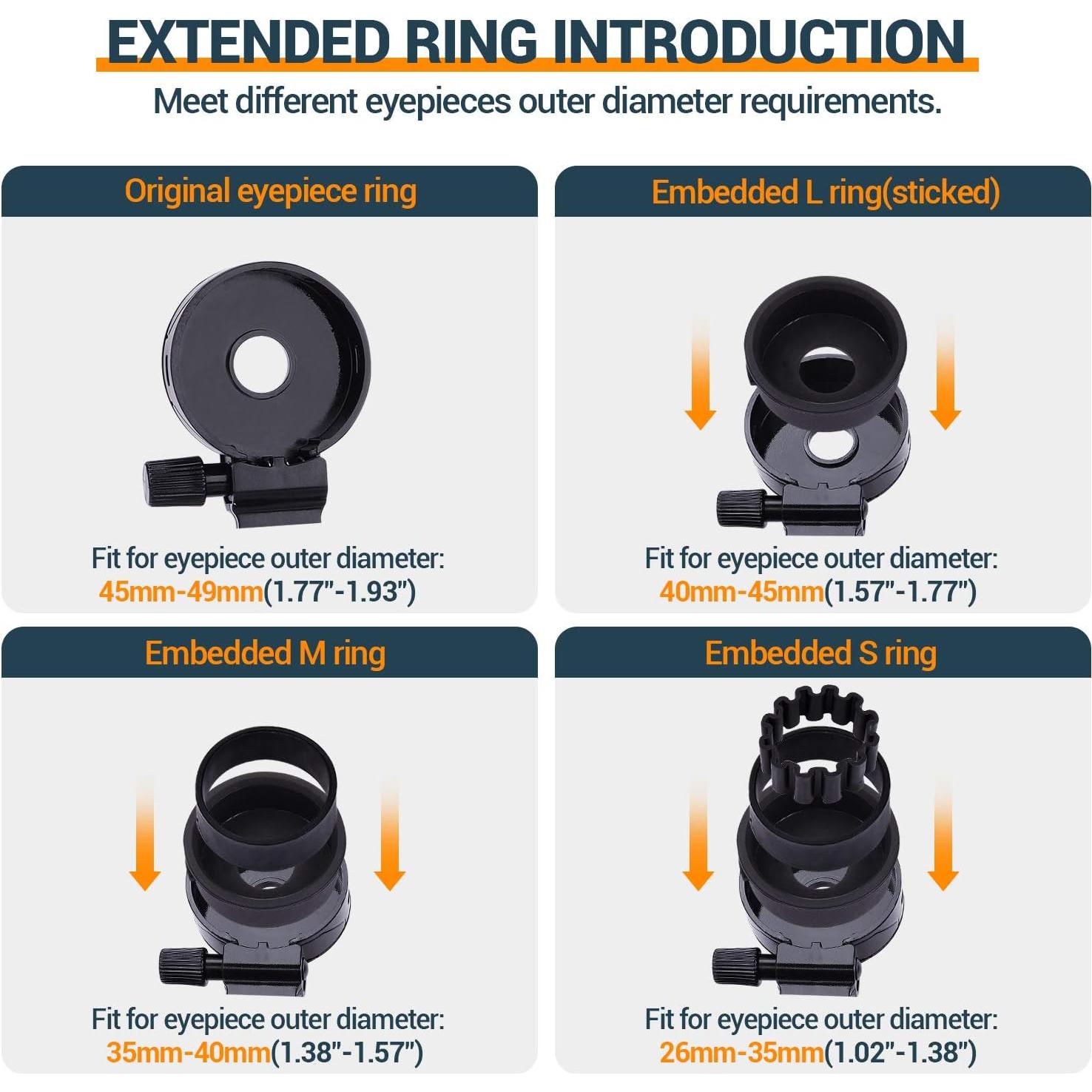 Adaptador de Telescopio para Teléfono LAKWAR LK-19 Ajustable