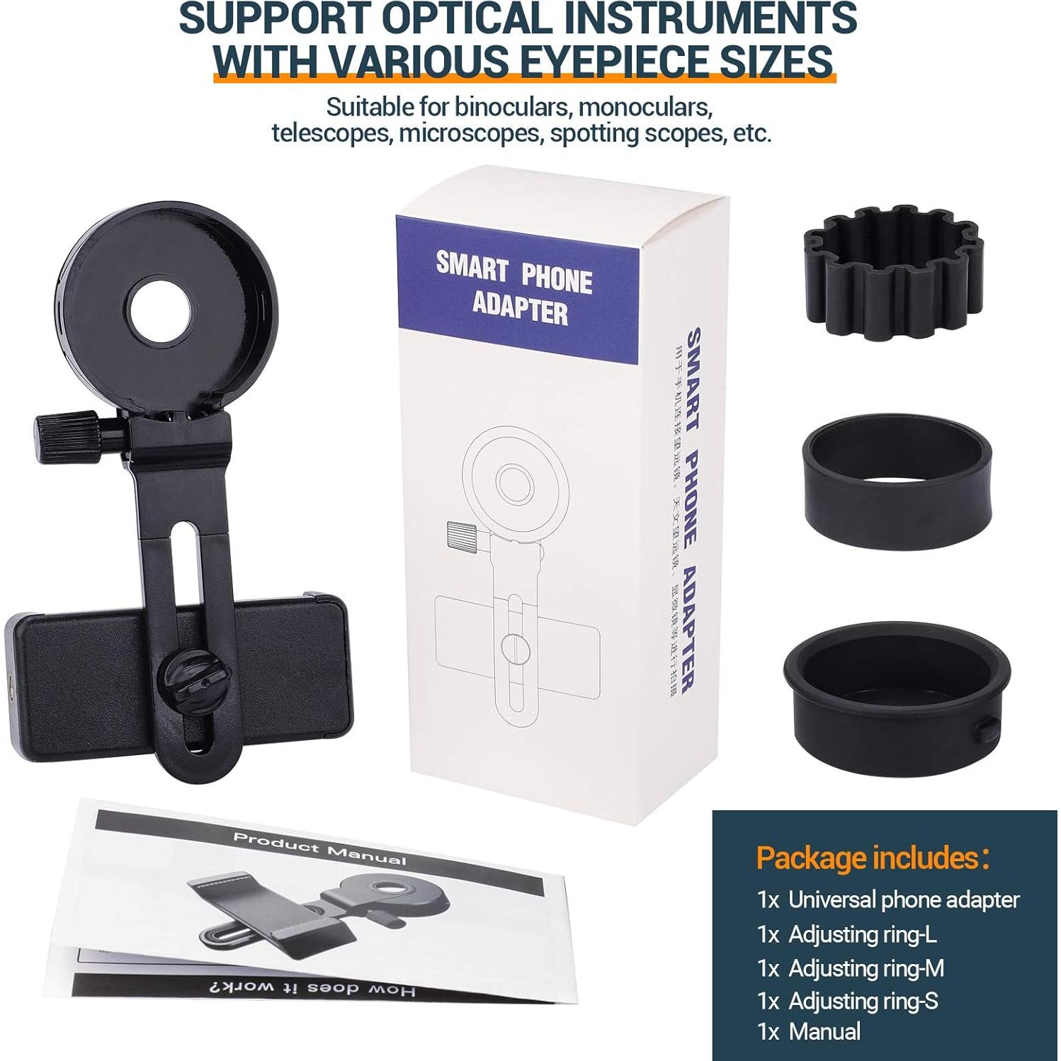 Adaptador de Telescopio para Teléfono LAKWAR LK-19 Ajustable