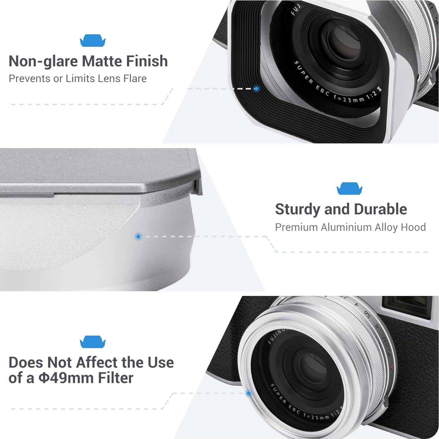 Capucha de Lente Cuadrada JJC LH-X100 para Fuji X100VI/V/F