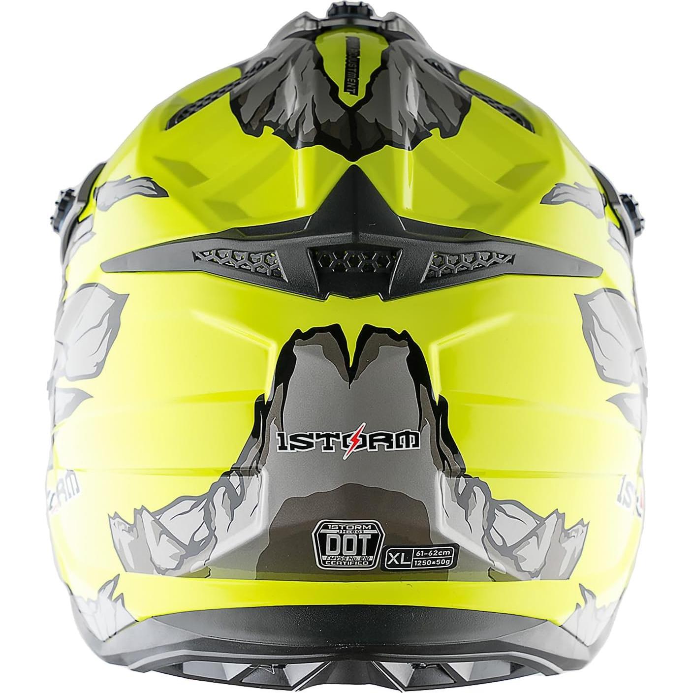 Casco de Motocross 1Storm JH601 Medio Negro + Gafas y Guantes