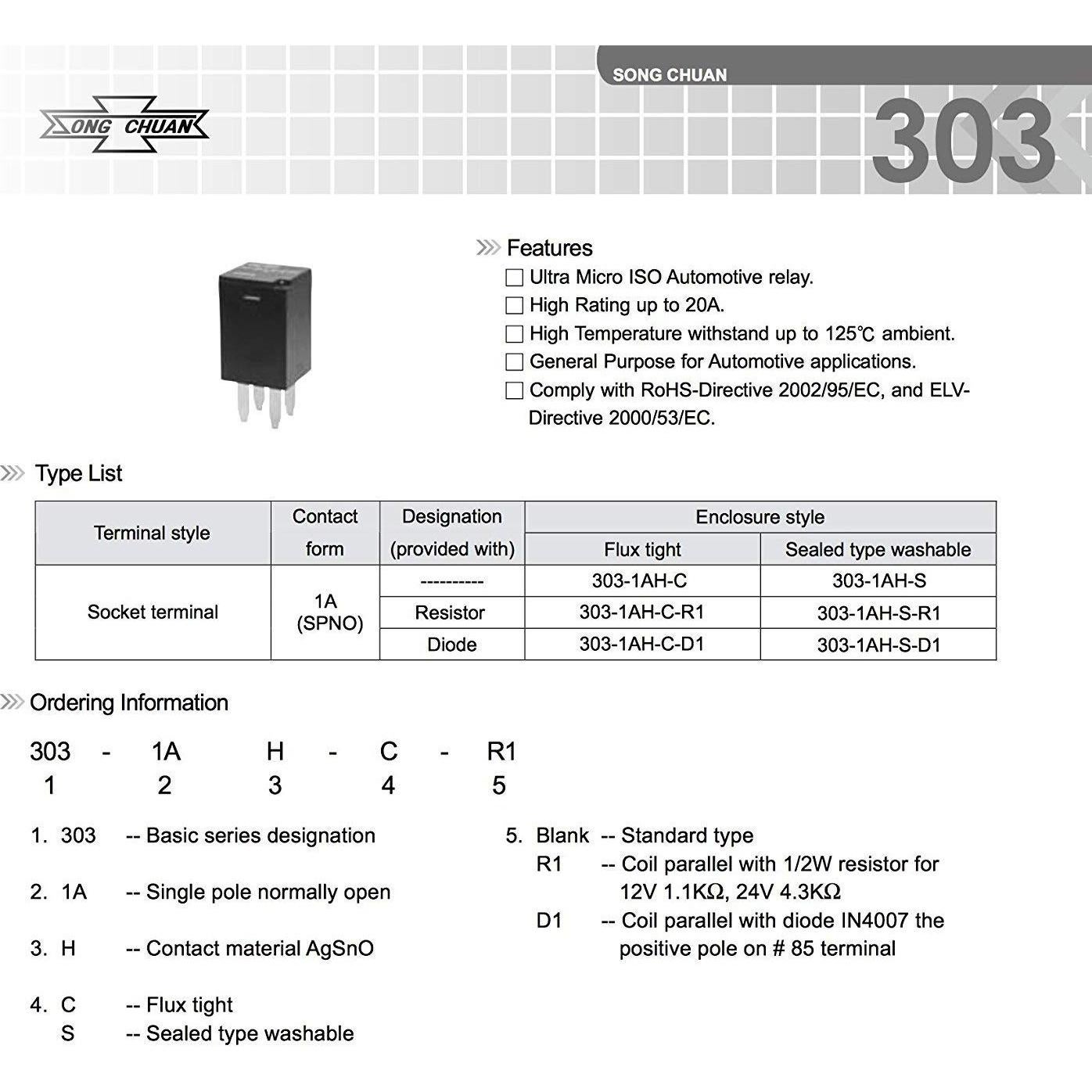 Paquete de 4 Relés Automotrices Aeola 12VDC 20A para Polaris
