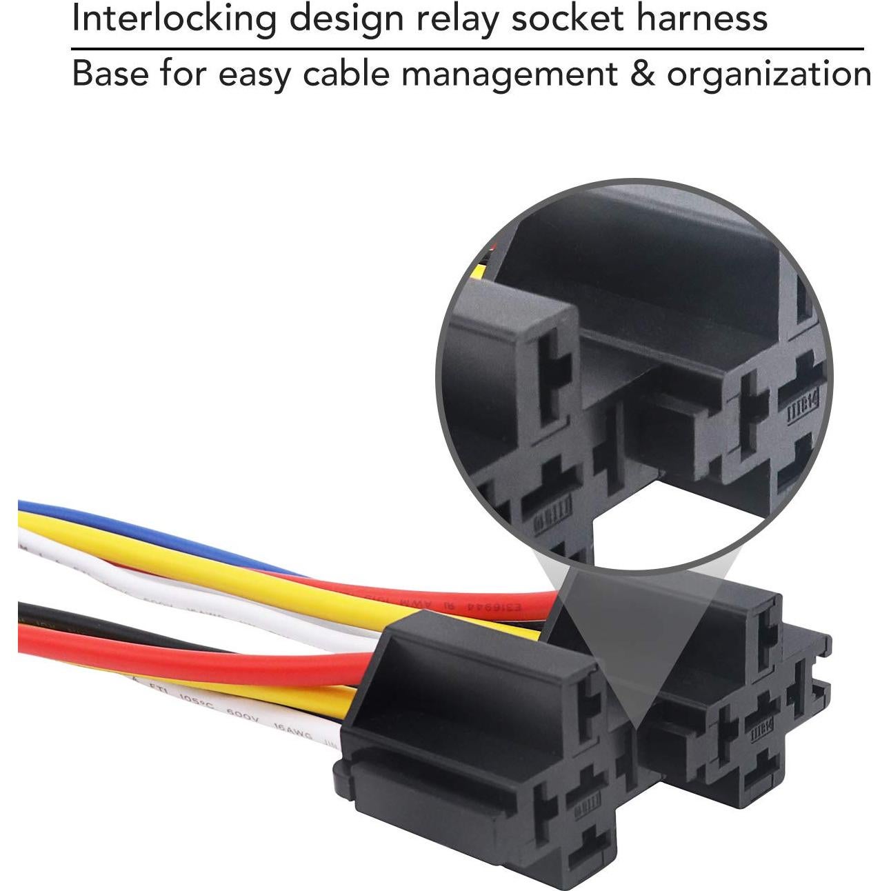 Relé Automotriz SPDT 12V 40A/30A Recoil 2 Pack con Zócalos