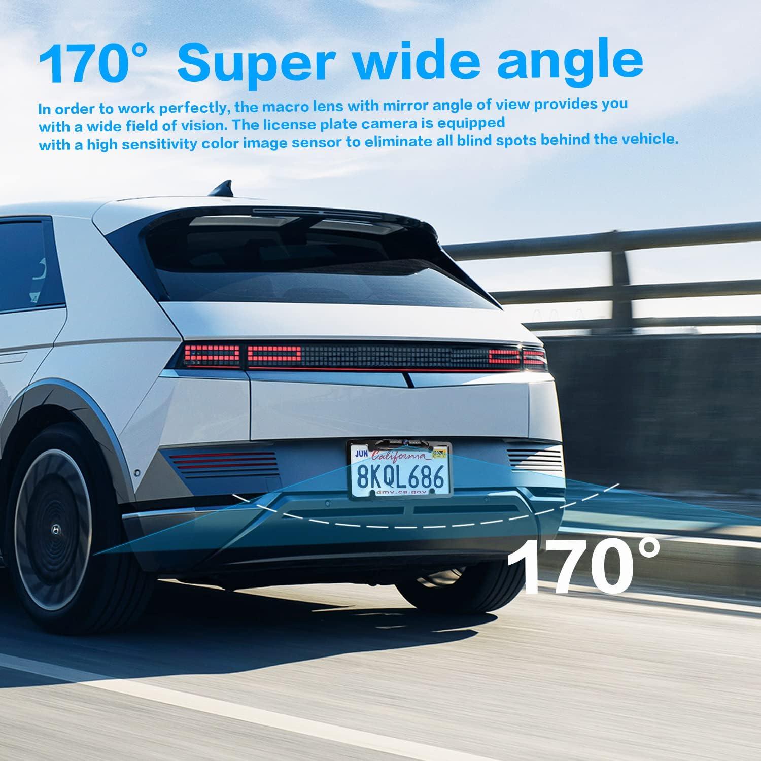 Marco de Placa de Licencia AOCISKA con Cámara de Respaldo 170°