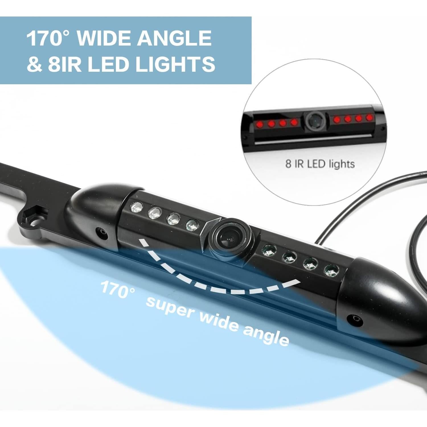 Marco de Placa de Licencia AOCISKA con Cámara de Respaldo 170°