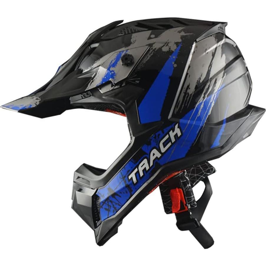 Casco de Motocross 1Storm JH601 Mediano Negro + Gafas y Guantes