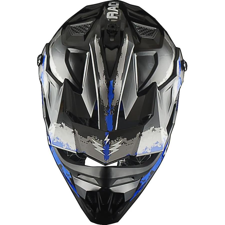 Casco de Motocross 1Storm JH601 Mediano Negro + Gafas y Guantes