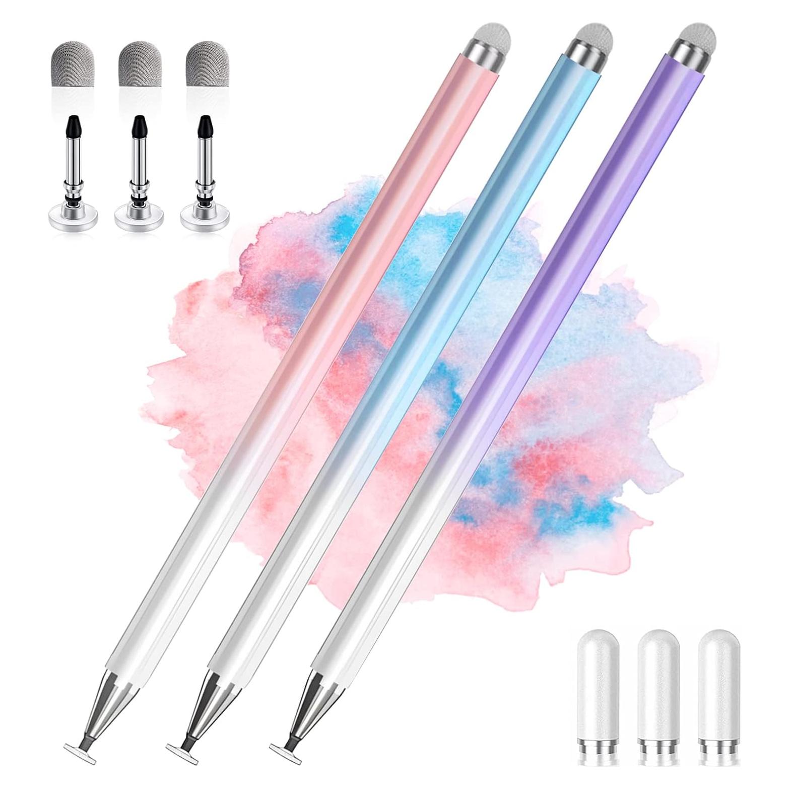Lápiz Stylus Universal AmberVec 2 en 1 Alta Precisión 3 Pzs