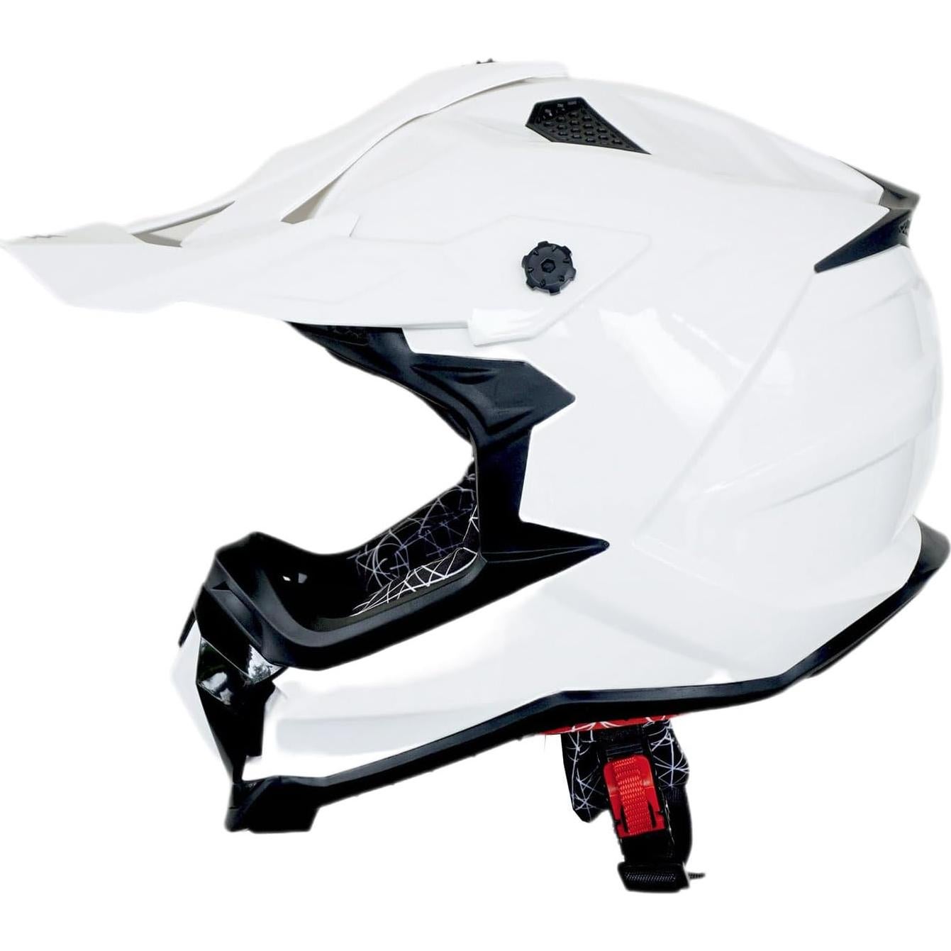 Casco de Motocross 1Storm JH601 Mediano Negro con Gafas y Guantes