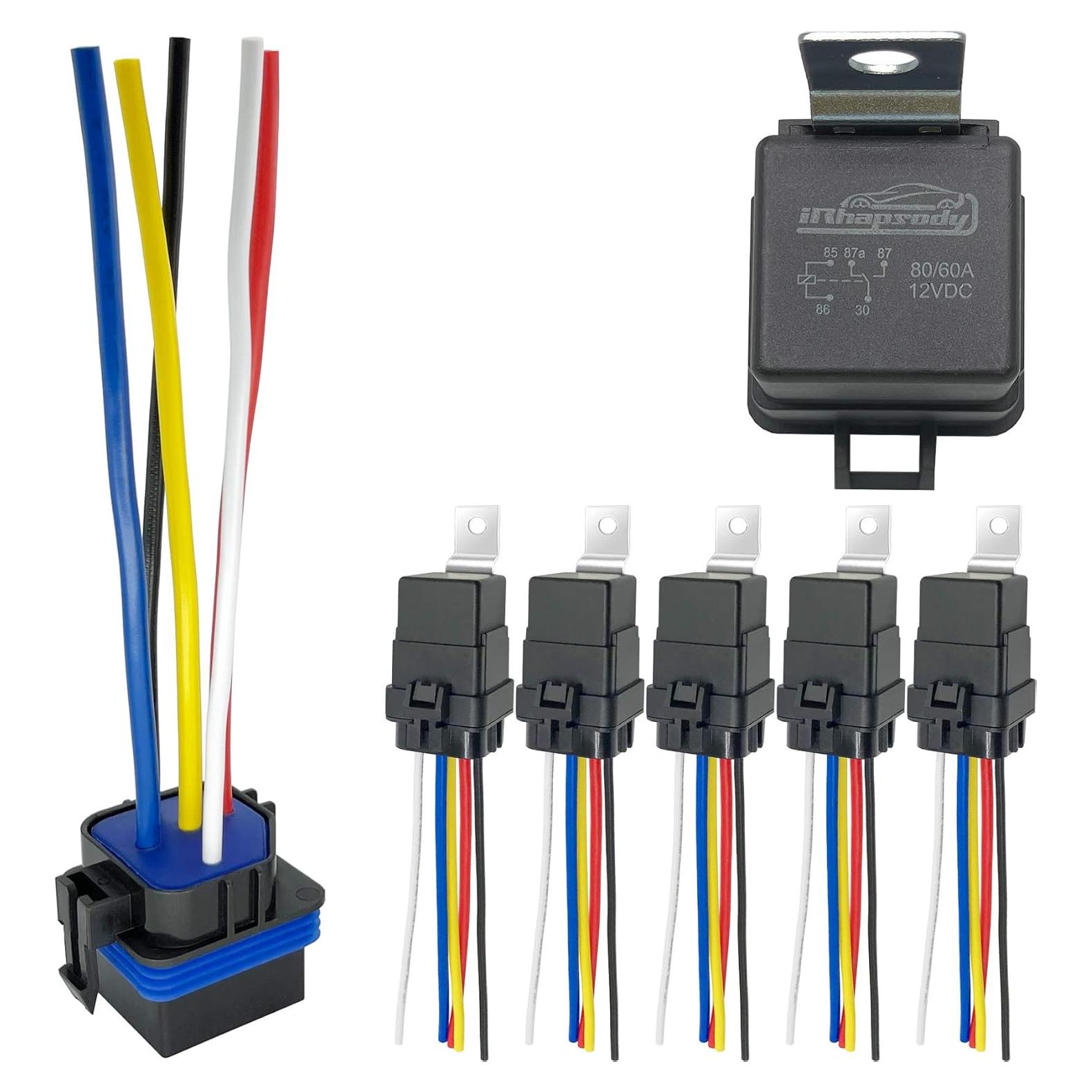 Relé Impermeable 12V iRhapsody 80/60A 5 Pines Automotriz