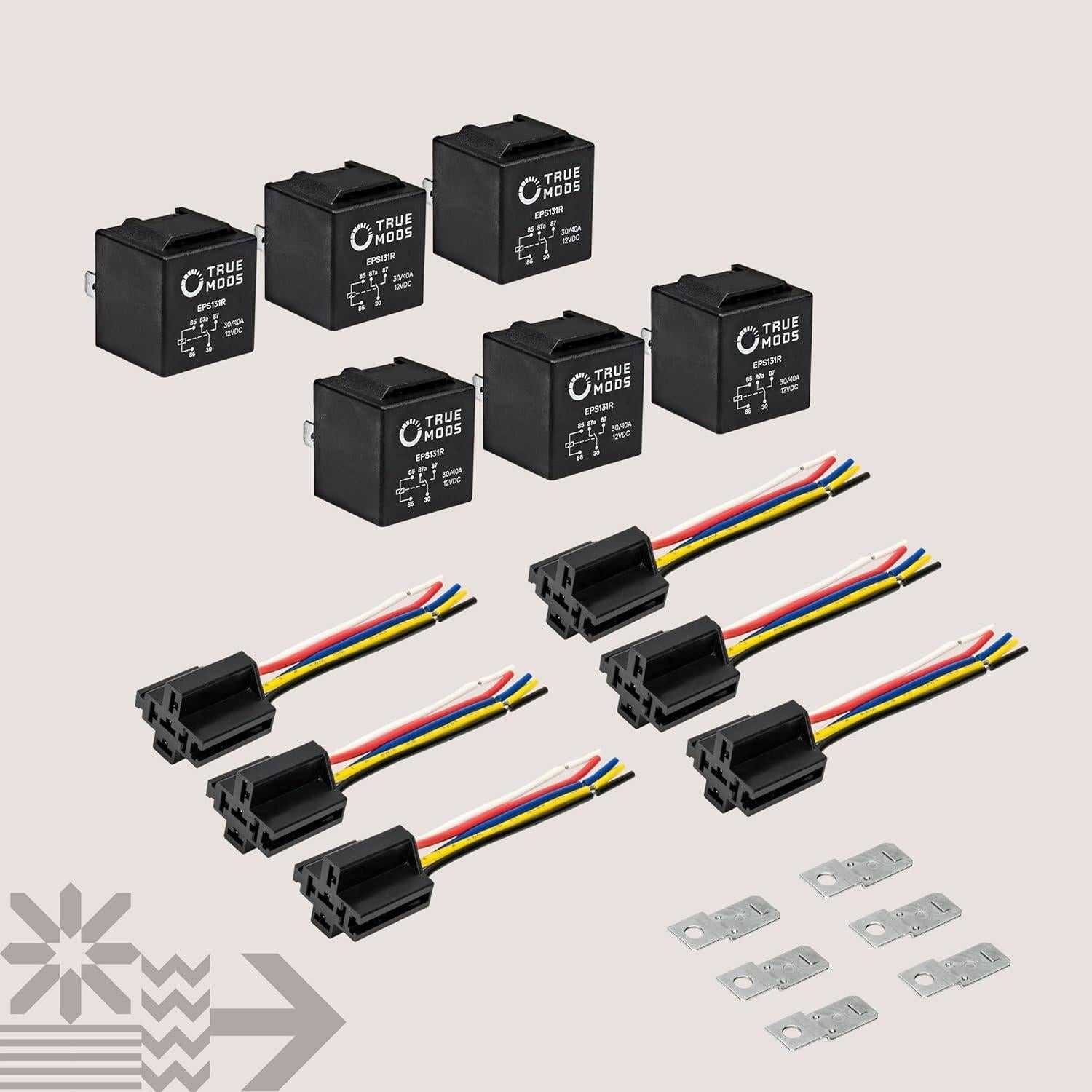 Kit de Relés Automotrices 12V 6 Piezas Bosch 30/40A