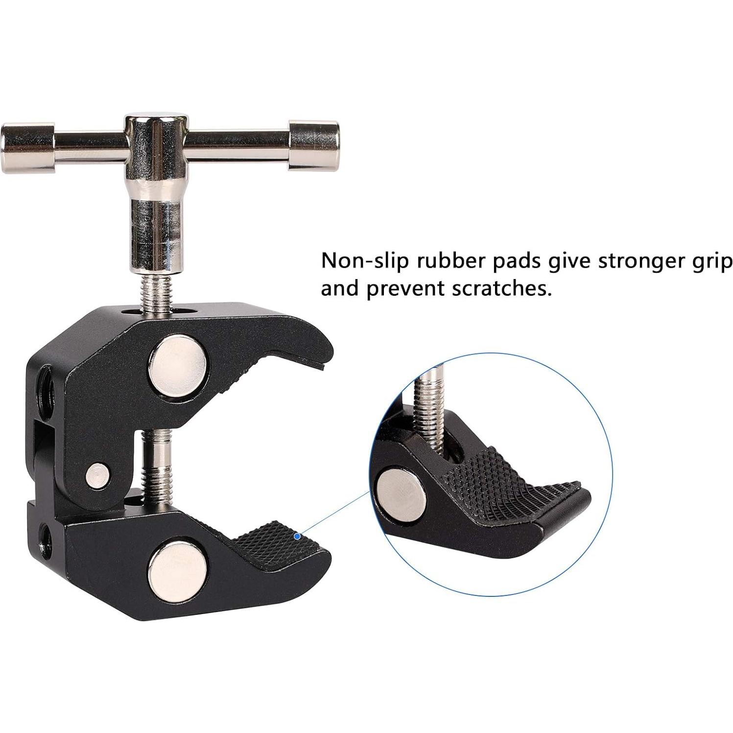 4 Super Clamp QYXINC con rosca 1/4 y 3/8 para fotografía