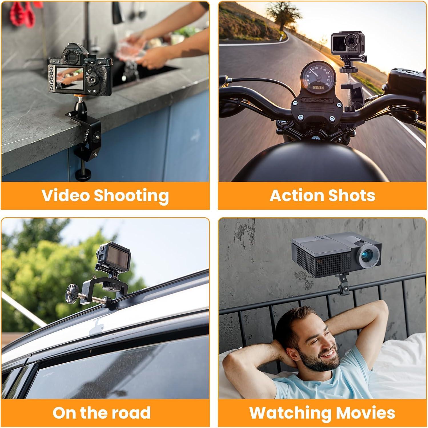 Soporte de Cámara de Escritorio TARION TR-C con C-Clamp y Cabezal de Bola