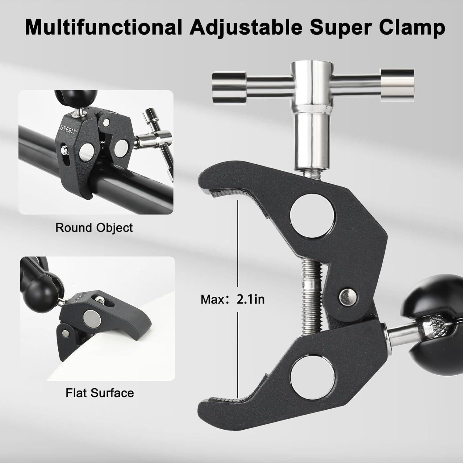 Soporte de Cámara Super Clamp UTEBIT con Cabezal 360° y Brazo Mágico