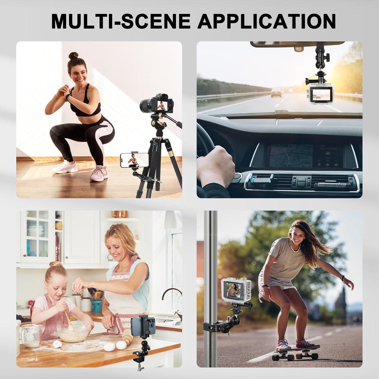 Soporte de Cámara Super Clamp UTEBIT con Cabezal 360° y Brazo Mágico