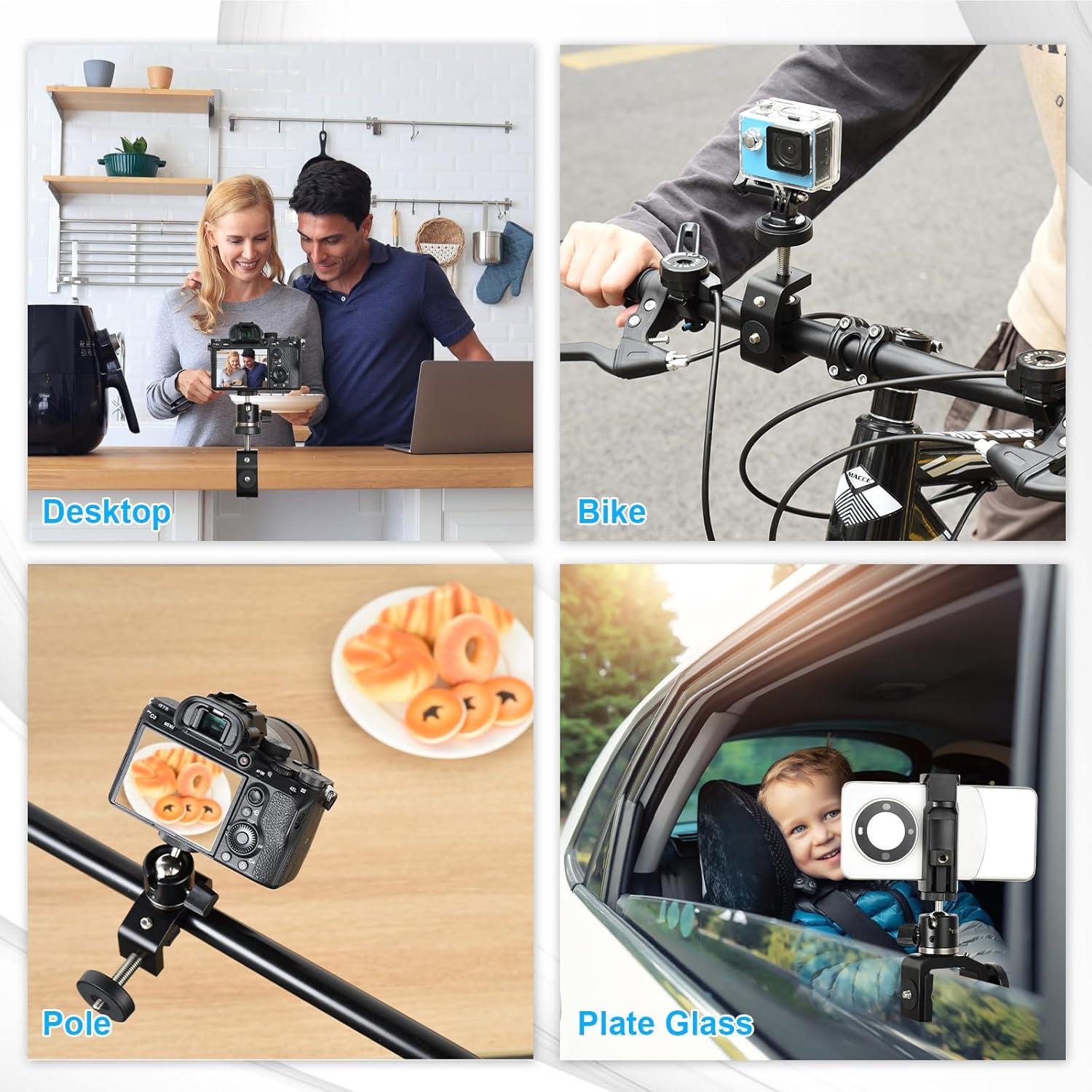 Soporte de cámara UTEBIT con abrazadera C y cabezal de bola