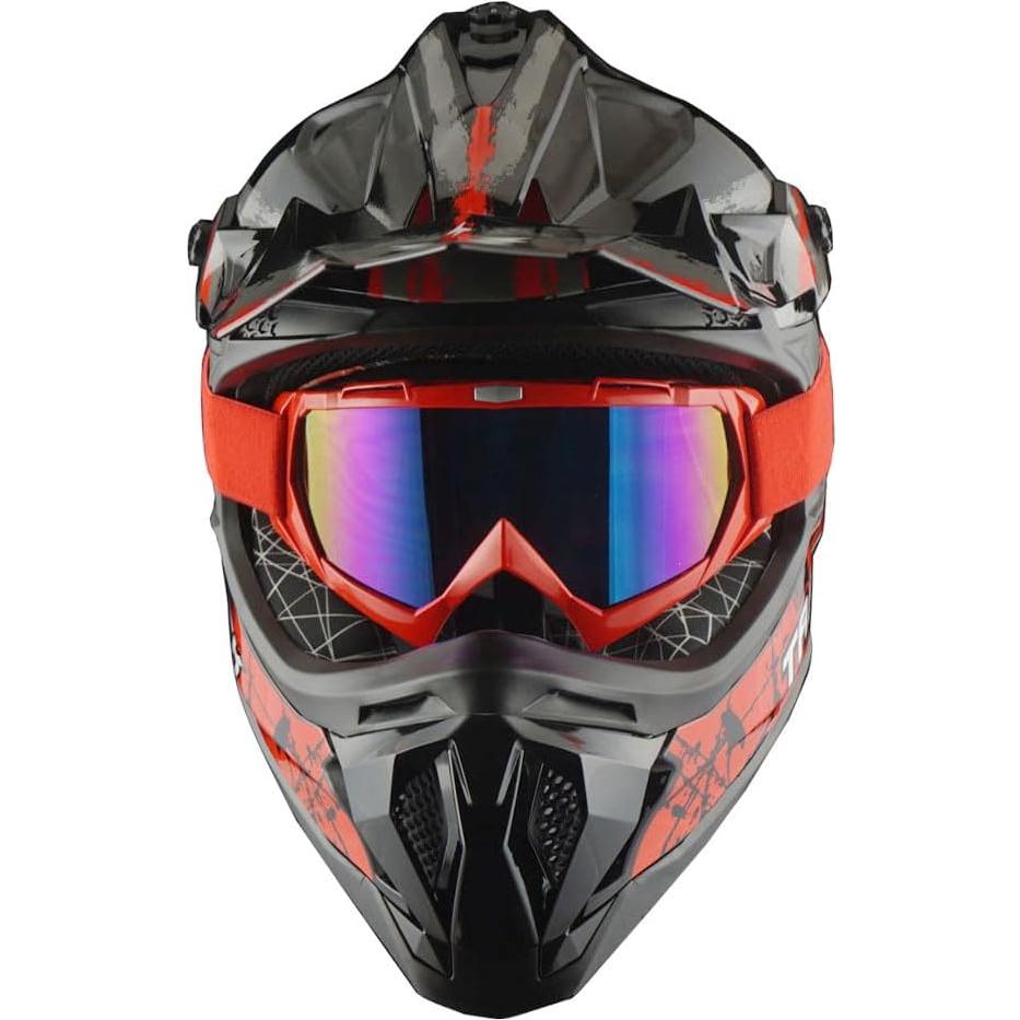Casco de Motocross 1Storm JH601 Mediano Negro y Rojo