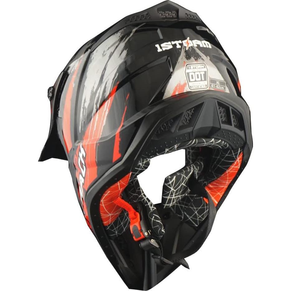 Casco de Motocross 1Storm JH601 Mediano Negro y Rojo