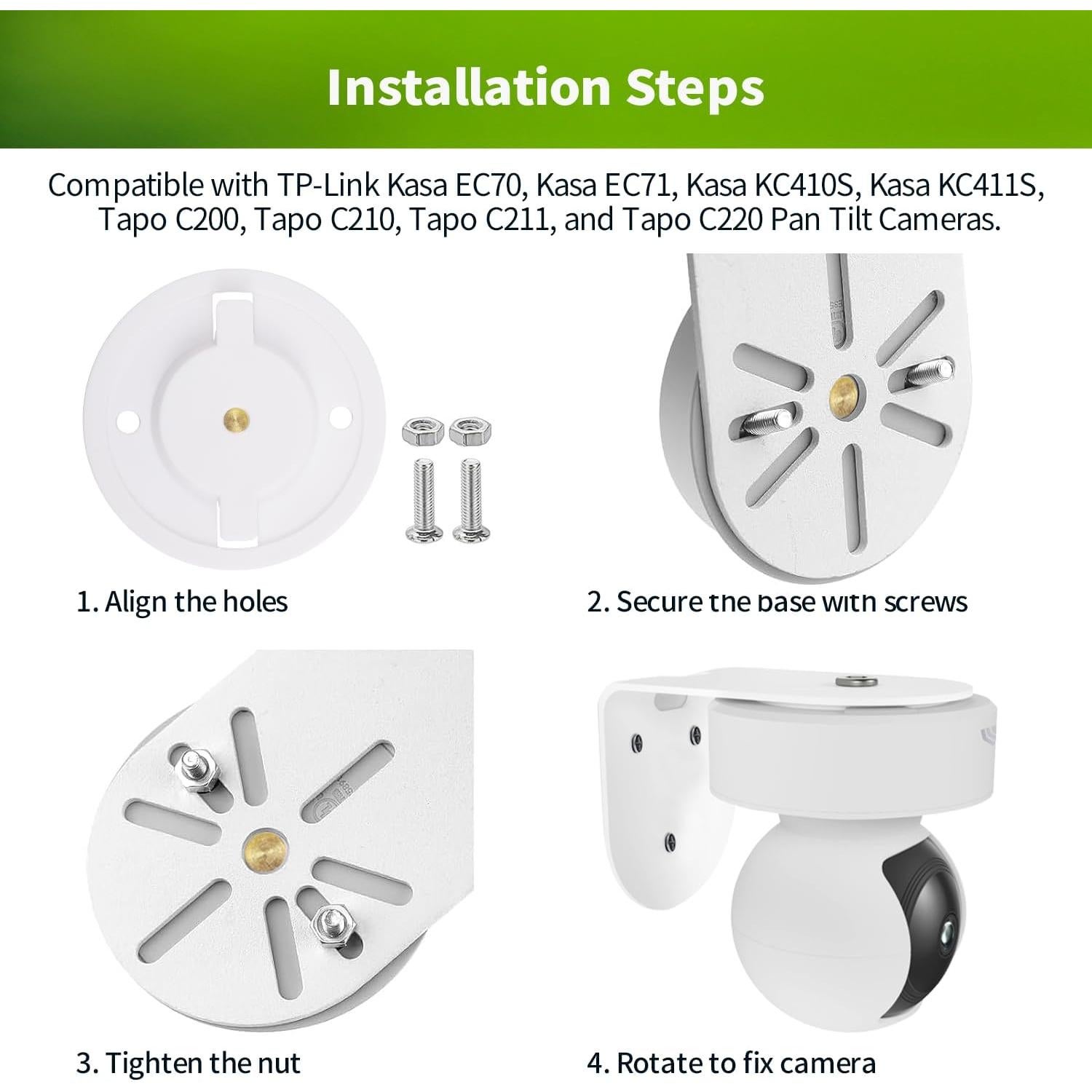 Soporte de Pared para Cámara Kasa EC70/KC410S - Metal Resistente
