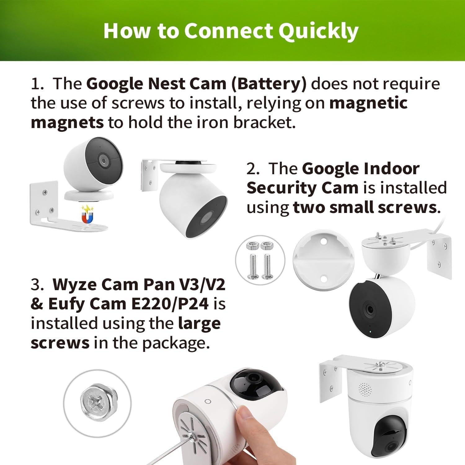 Soporte de Pared para Cámara Kasa EC70/KC410S - Metal Resistente