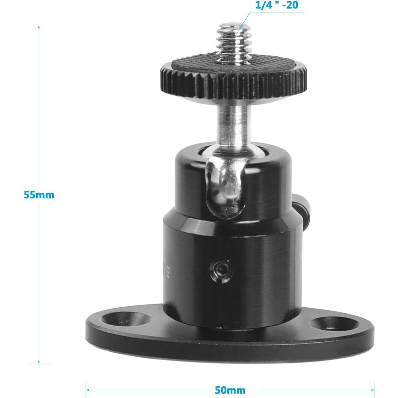 Cabezal Esférico Mini CAMVATE 1/4"-20 para Montaje en Techo