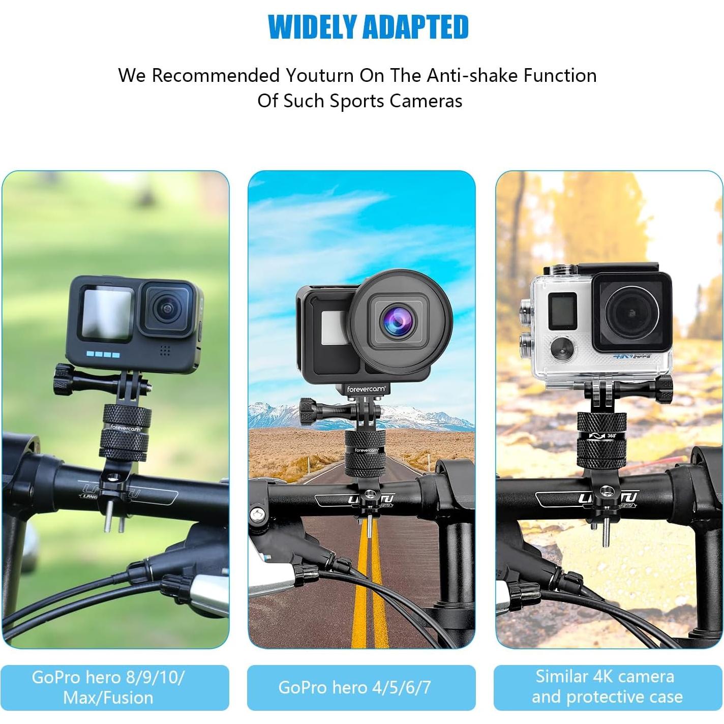 Soporte de Manillar de Bicicleta Forevercam para GoPro - Aluminio 360°