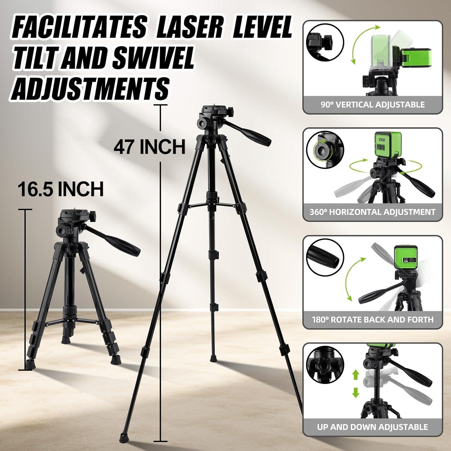 Trípode VNW 47" (119 cm) con nivel de burbuja y placa rápida