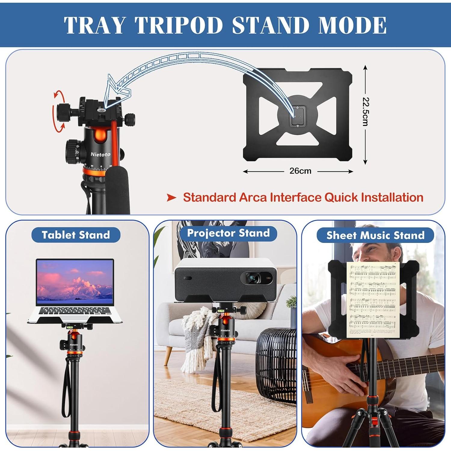 Trípode 2 en 1 Nietoto NTT-015 para Cámara y Proyector 170 cm