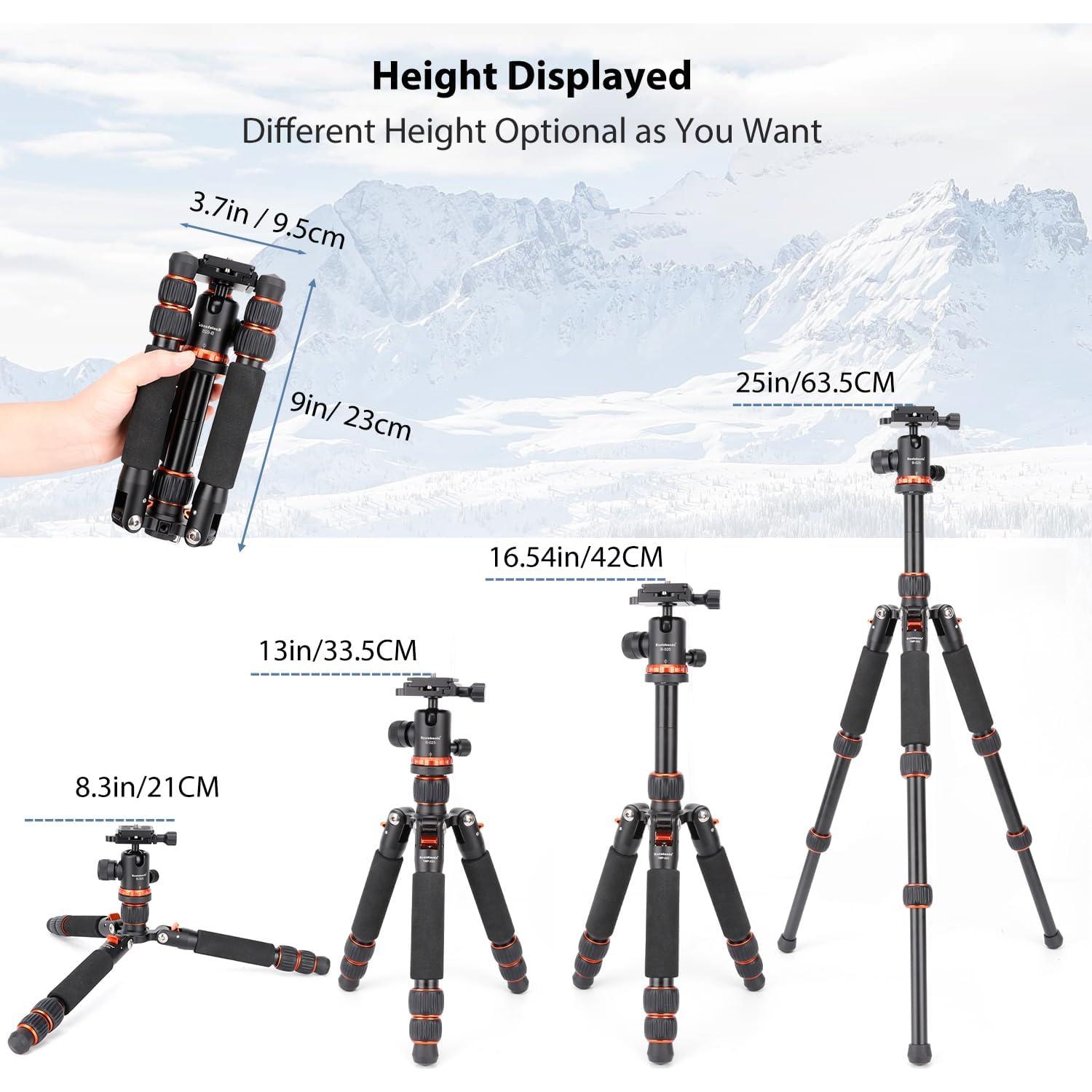 Trípode de Cámara Koolehaoda TMP-223 Ajustable 21-63.5cm