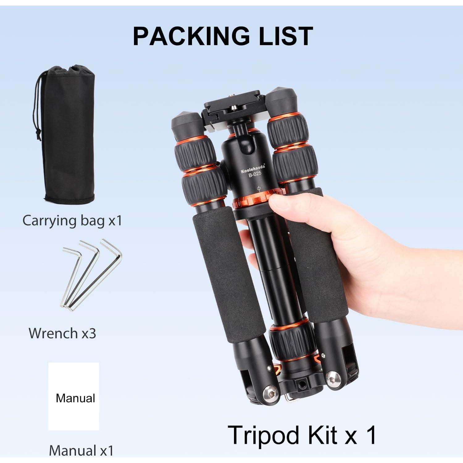 Trípode de Cámara Koolehaoda TMP-223 Ajustable 21-63.5cm