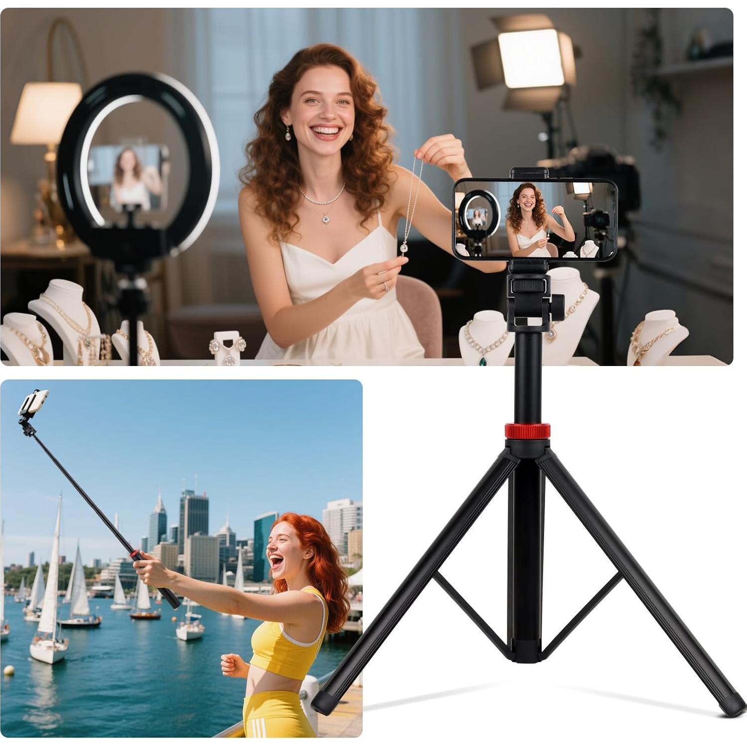 Trípode de Aluminio YSKE 205 cm Ajustable para Cámara y Luz