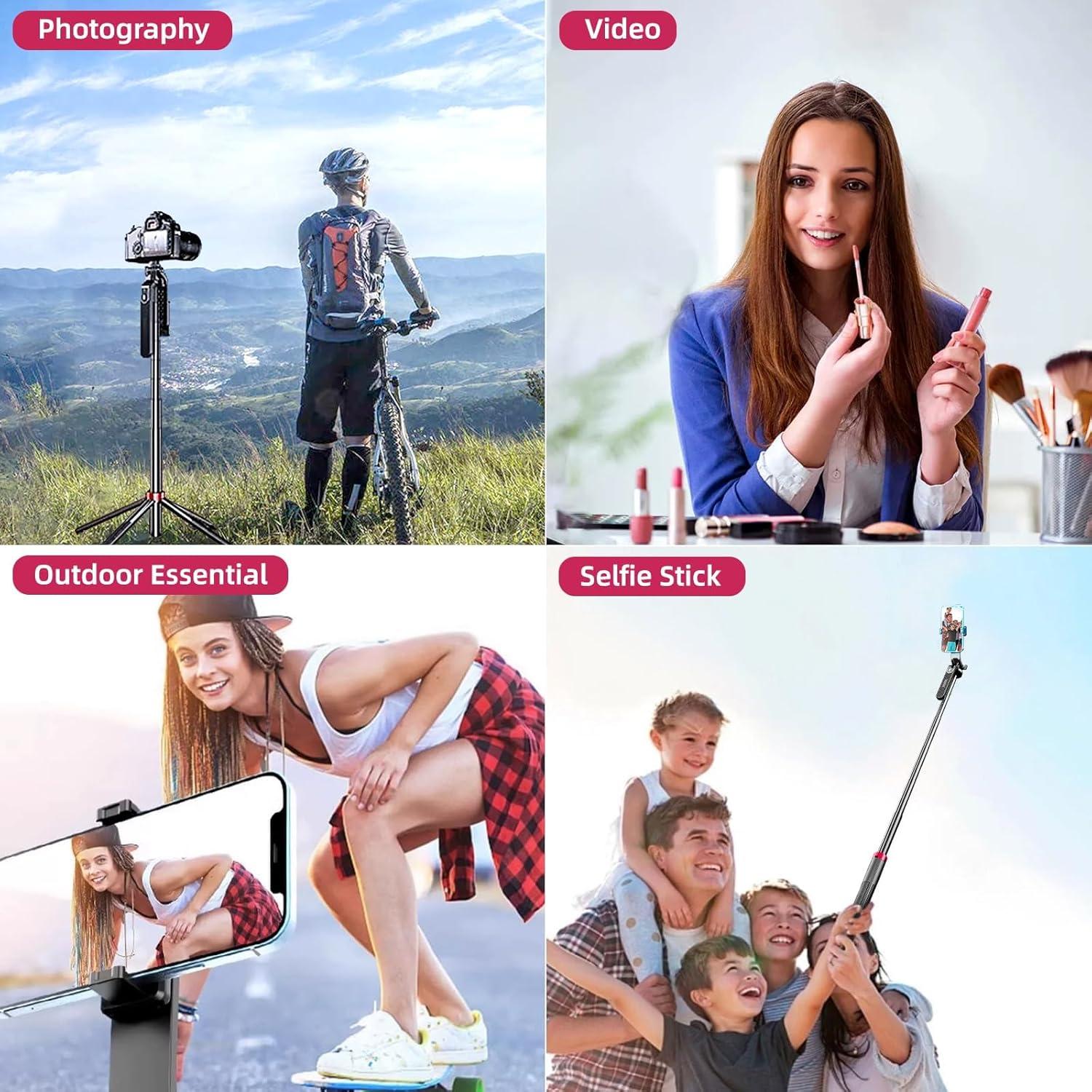 Palo Selfie WOVTE 180 cm con 2 Luces y Control Remoto