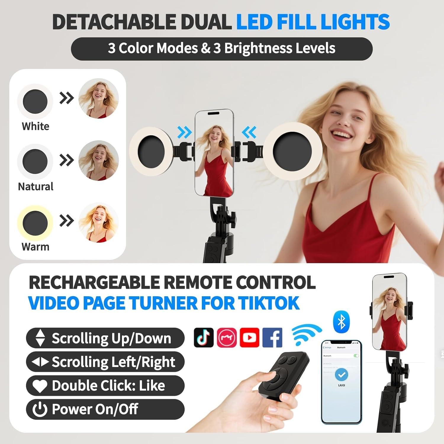 Trípode con seguimiento facial automático DreamPigeon 180 cm