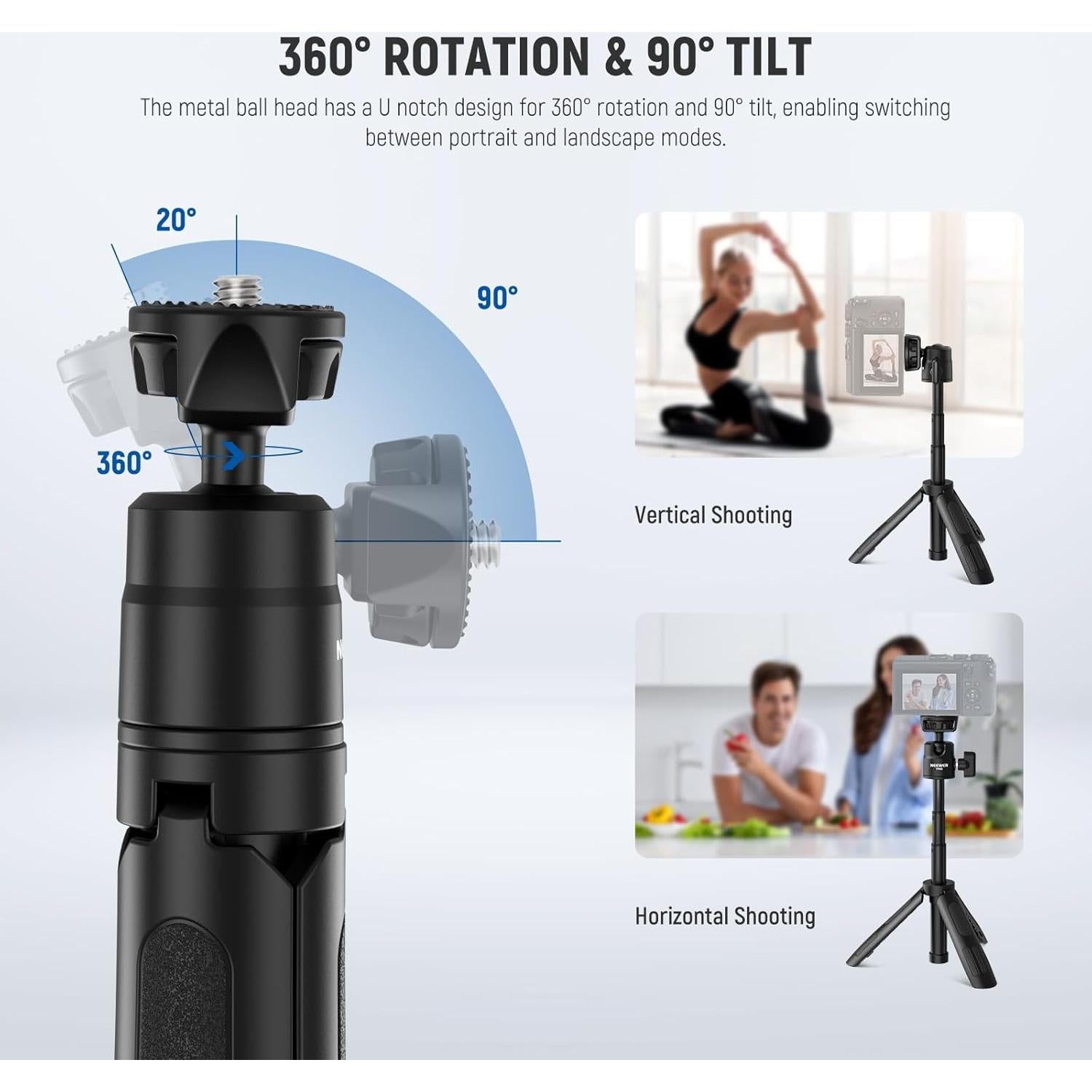 Trípode Mini Selfie Stick NEEWER TP43 Negro para iPhone y GoPro