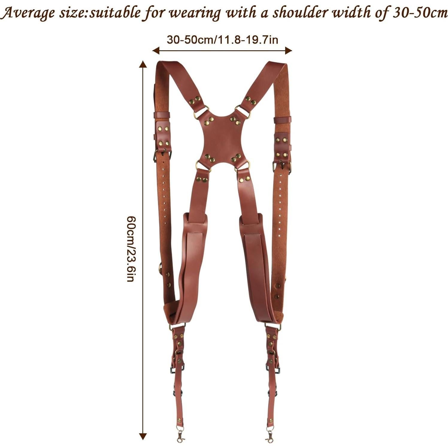 Correa de cámara dual de cuero Kasla para DSLR/SLR - Marrón