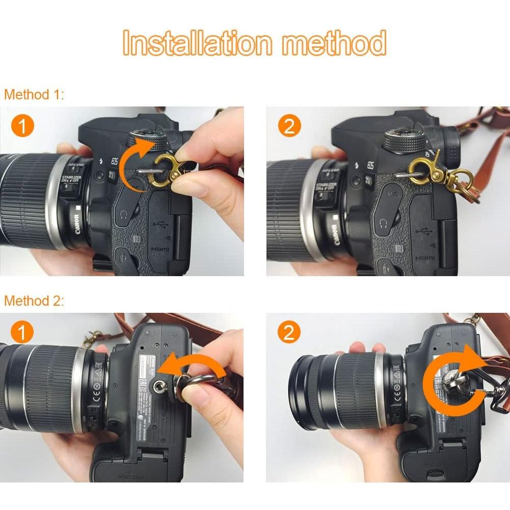 Correa de cámara dual de cuero Kasla para DSLR/SLR - Marrón