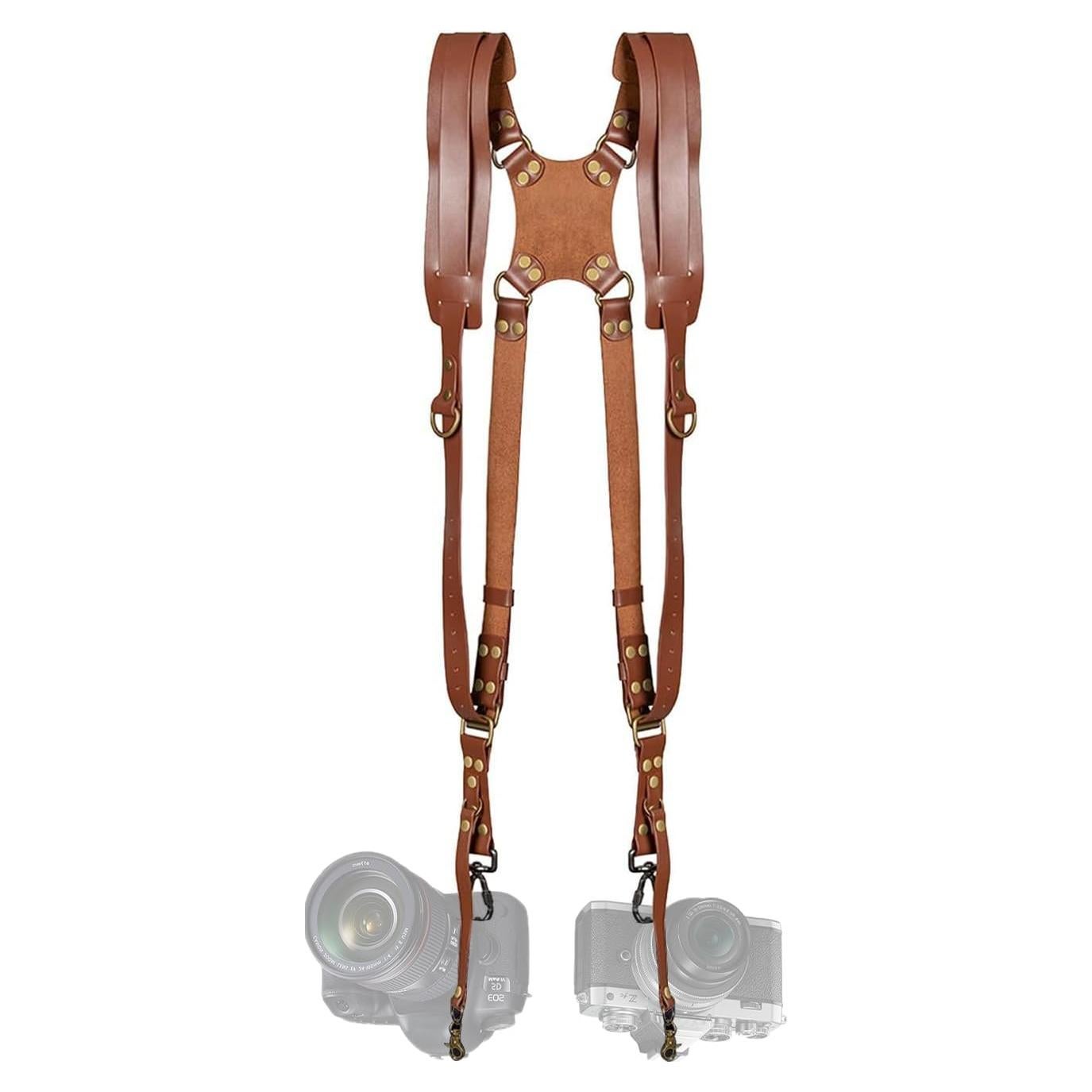 Arnés de Doble Cámara JUSTHERE para Fotógrafos - Correa de Cuero