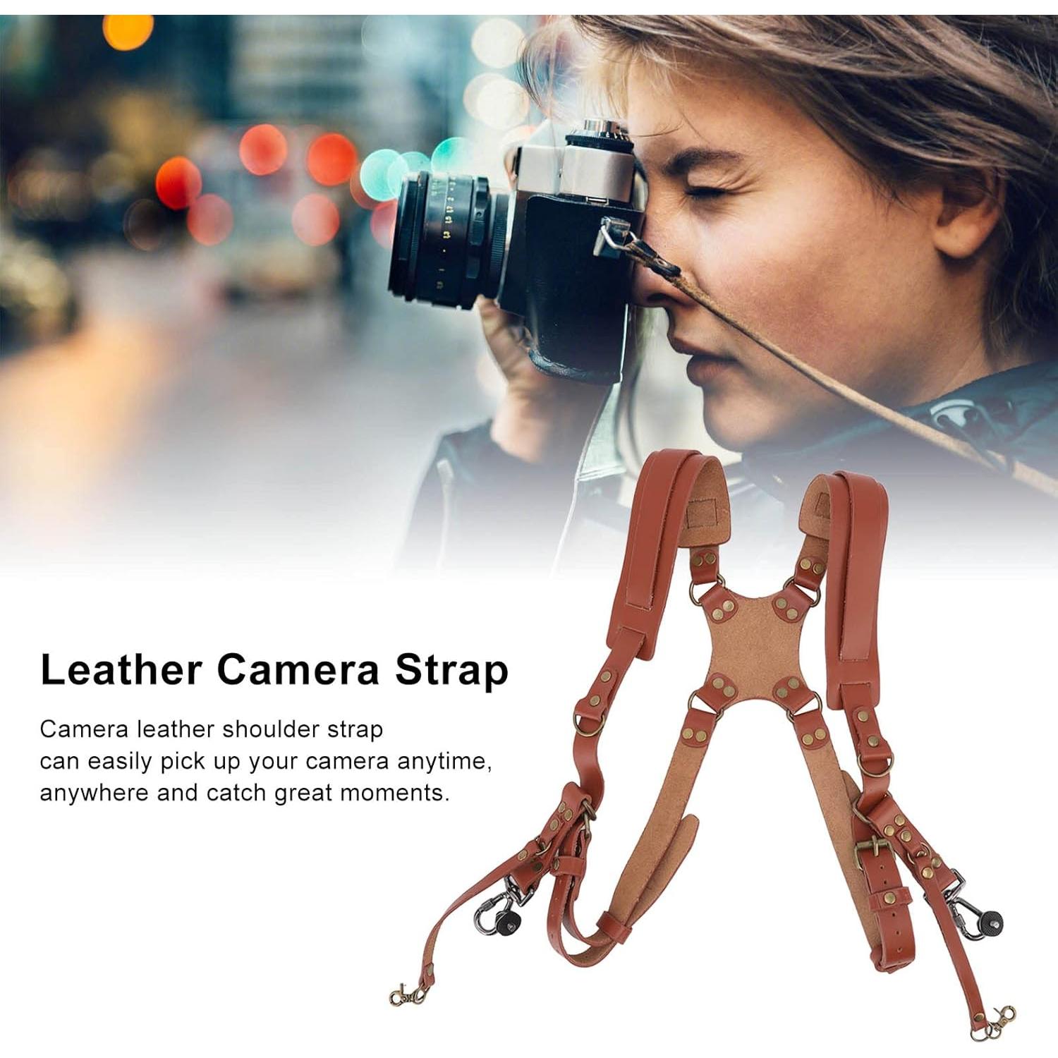 Arnés de Doble Cámara JUSTHERE para Fotógrafos - Correa de Cuero